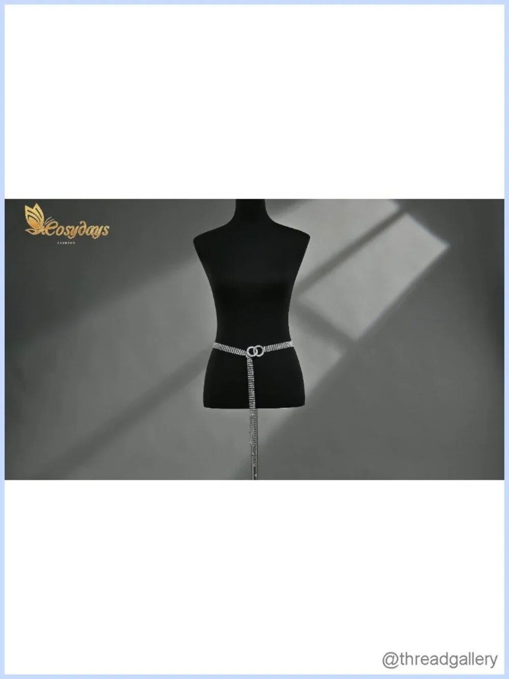 Rhinestone Chain Belt Sparkly Dress Waist Chain for Women